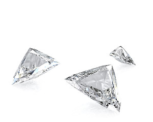 Image showing Few trilliant cut diamonds