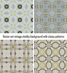 Image showing Set vintage shabby background with classy patterns