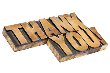 Image showing thank you in wood type