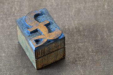 Image showing pound symbol - wood type block