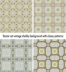 Image showing Set vintage shabby background with classy patterns