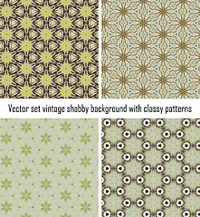 Image showing Set vintage shabby background with classy patterns