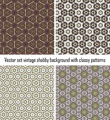 Image showing Set vintage shabby background with classy patterns