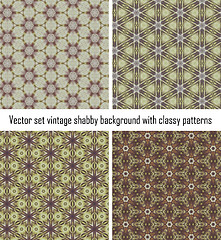 Image showing Set vintage shabby background with classy patterns