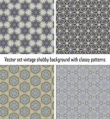 Image showing Set vintage shabby background with classy patterns