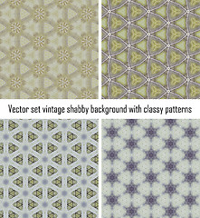 Image showing Set vintage shabby background with classy patterns