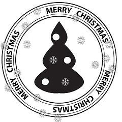 Image showing stamp with Xmas Tree and snowflakes