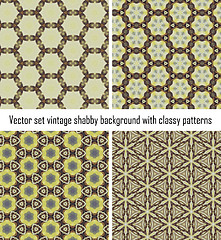 Image showing Set vintage shabby background with classy patterns