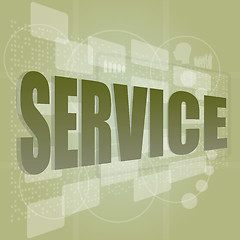 Image showing words service on digital screen, business concept