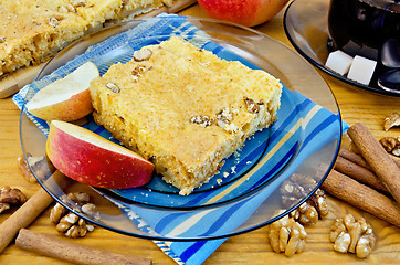 Image showing Apple pie with walnuts