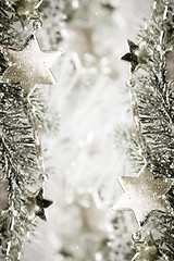 Image showing Silver stars background