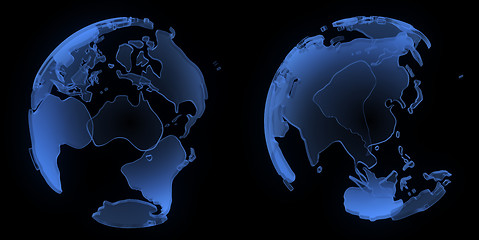 Image showing X ray globe, Asia and Australia