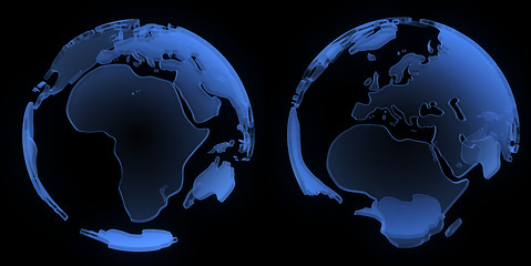 Image showing X ray globe, Europe and Africa