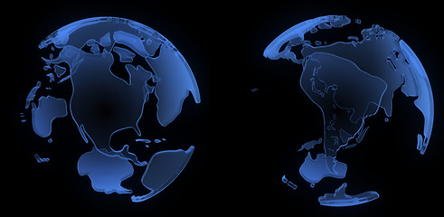 Image showing X ray globe, South and North America