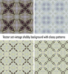 Image showing Set vintage shabby background with classy patterns