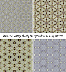 Image showing Set vintage shabby background with classy patterns