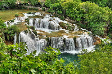 Image showing Krka river waterfalls in the Krka National Park, Roski Slap, Croatia