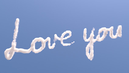 Image showing Love you text in sky