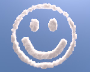 Image showing Smiley face in clouds