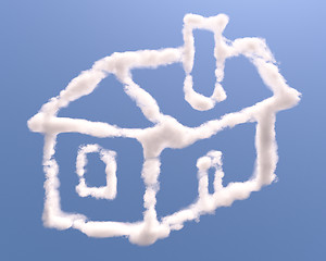 Image showing House shape clouds