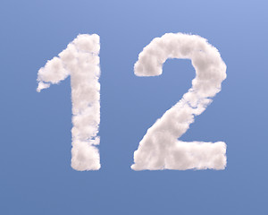 Image showing Number 1 and 2 cloud shape