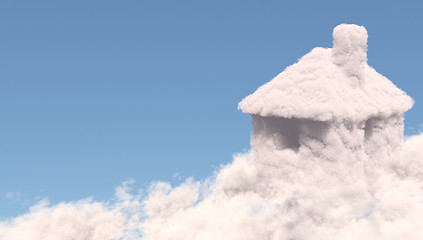 Image showing House shape clouds