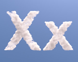 Image showing Letter X cloud shape