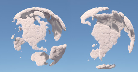 Image showing Cloud globe, South and North America