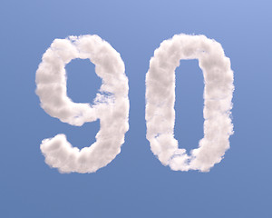 Image showing Number 9 and 0 cloud shape