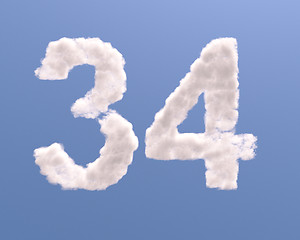 Image showing Number 3 and 4 cloud shape