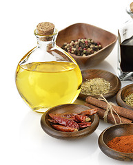 Image showing Olive Oil,Vinegar And Spices