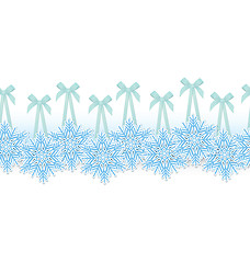 Image showing Snowflake on ribbon border 