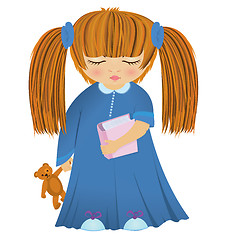 Image showing Cartoon sleepy girl 