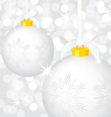 Image showing Christmas silver balls 