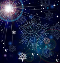 Image showing Snowflake stars abstract 