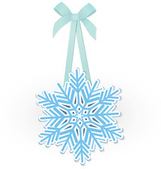 Image showing Snowflake on ribbon 