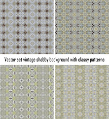 Image showing Set vintage shabby background with classy patterns