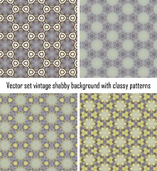 Image showing Set vintage shabby background with classy patterns