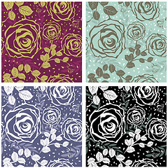 Image showing Floral Seamless Color Set