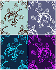 Image showing Floral Seamless Color Set