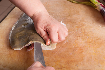 Image showing Skinning a sole