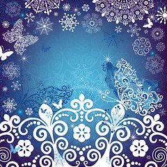 Image showing Christmas white-blue frame