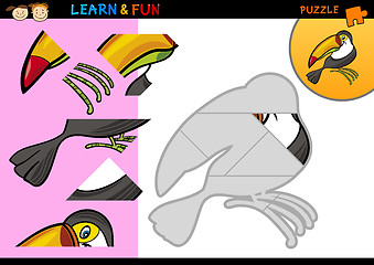 Image showing Cartoon toucan puzzle game