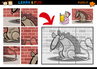 Image showing Cartoon rat puzzle game