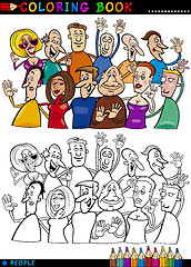 Image showing Happy People group for coloring