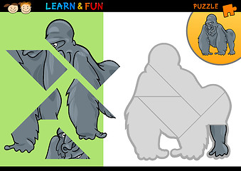 Image showing Cartoon gorilla puzzle game