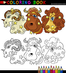 Image showing Fantasy animals characters for coloring