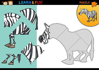 Image showing Cartoon zebra puzzle game