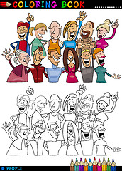 Image showing Happy People group for coloring