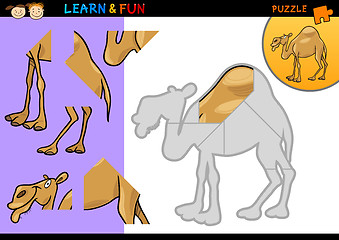 Image showing Cartoon dromedary camel puzzle game